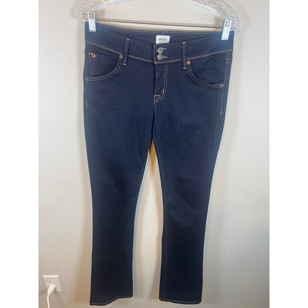 Hudson Womens Jeans Beth Baby Bootcut Flap Pocket Dark Wash Blue 28